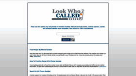 What Lookwhocalled.com website looked like in 2019 (4 years ago)