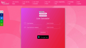 What Lovecalculator.club website looked like in 2019 (4 years ago)