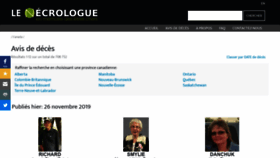 What Lenecrologue.com website looked like in 2020 (4 years ago)