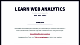 What Learnwebanalytics.com website looked like in 2020 (4 years ago)