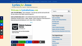 What Lyricsforjesus.com website looked like in 2020 (4 years ago)