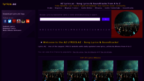 What Lyrics.az website looked like in 2020 (4 years ago)