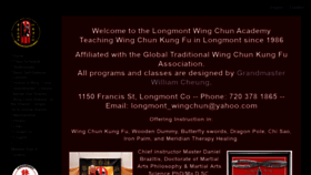 What Longmontwingchun.com website looked like in 2020 (4 years ago)