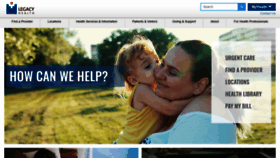 What Legacyhealth.org website looked like in 2020 (4 years ago)