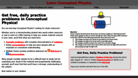 What Learnconceptualphysics.com website looked like in 2020 (4 years ago)