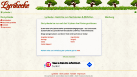 What Lyrikecke.de website looked like in 2020 (4 years ago)