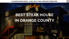 What Lacaverestaurant.com website looked like in 2020 (4 years ago)