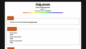 What Liczbypierwsze.com website looked like in 2020 (4 years ago)