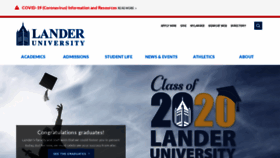What Lander.edu website looked like in 2020 (3 years ago)