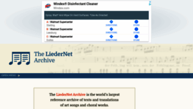 What Lieder.net website looked like in 2020 (5 years ago)