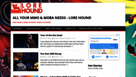 What Lorehound.com website looked like in 2020 (3 years ago)