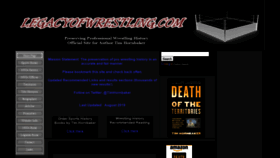 What Legacyofwrestling.com website looked like in 2020 (3 years ago)