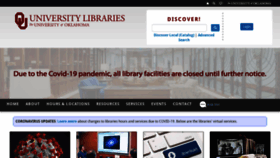 What Libraries.ou.edu website looked like in 2020 (3 years ago)