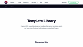 What Library.elementor.com website looked like in 2020 (3 years ago)