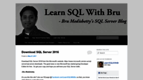 What Learnsqlwithbru.com website looked like in 2020 (3 years ago)
