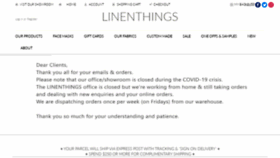 What Linenthings.com.au website looked like in 2020 (5 years ago)