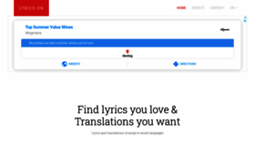 What Lyrics-on.net website looked like in 2020 (5 years ago)