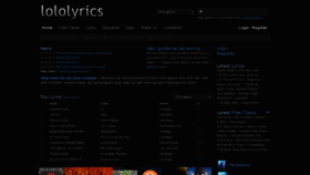 What Lololyrics.com website looked like in 2020 (3 years ago)