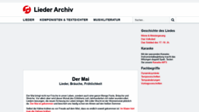 What Lieder-archiv.de website looked like in 2020 (3 years ago)