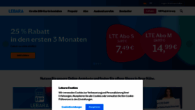 What Lebara.de website looked like in 2020 (3 years ago)