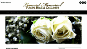 What Leonardmemorialhome.com website looked like in 2020 (3 years ago)