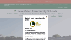 What Lakeorionschools.org website looked like in 2020 (3 years ago)
