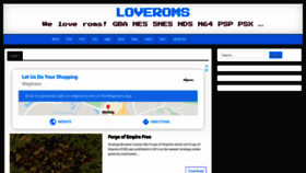 What Loveroms.online website looked like in 2020 (3 years ago)