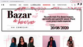 What Lindalara.com.br website looked like in 2020 (3 years ago)