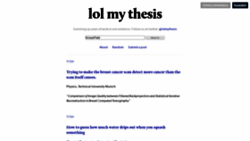 What Lolmythesis.com website looked like in 2020 (3 years ago)