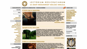 What Lectoriumrosicrucianum.hu website looked like in 2020 (3 years ago)