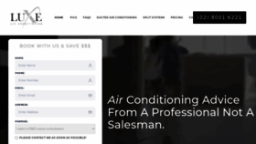 What Luxeairconditioning.com.au website looked like in 2020 (3 years ago)