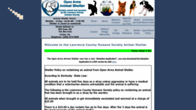 What Lawrencecokyanimalshelter.com website looked like in 2020 (3 years ago)