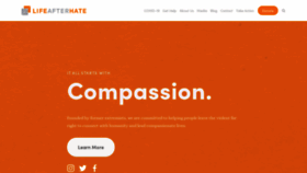 What Lifeafterhate.org website looked like in 2020 (3 years ago)