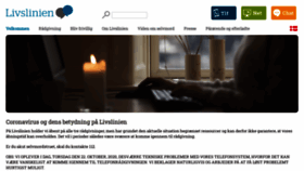 What Livslinien.dk website looked like in 2020 (3 years ago)