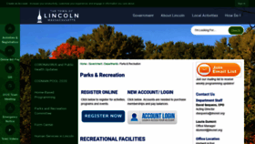 What Lincolnrec.com website looked like in 2020 (3 years ago)