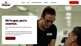 What Lifeblood.com.au website looked like in 2020 (3 years ago)