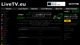 What Livetv.eu website looked like in 2021 (3 years ago)