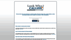 What Lookwhocalled.com website looked like in 2021 (3 years ago)