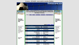 What Livescore.cz website looked like in 2021 (3 years ago)