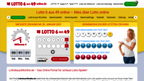 What Lotto6aus49online.de website looked like in 2021 (3 years ago)