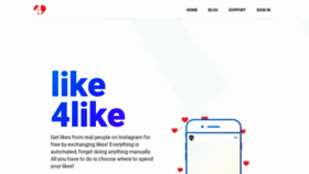 What Like4like.com website looked like in 2021 (3 years ago)