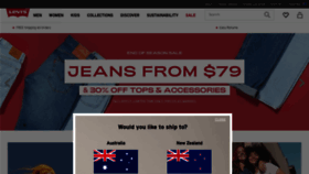 What Levis.com.au website looked like in 2021 (3 years ago)