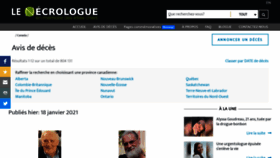 What Lenecrologue.com website looked like in 2021 (3 years ago)