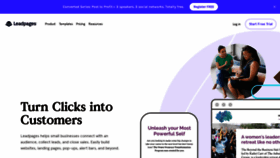 What Leadpages.com website looked like in 2021 (3 years ago)