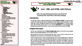 What Lxml.de website looked like in 2021 (3 years ago)