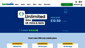 What Lycamobile.co.uk website looked like in 2021 (3 years ago)
