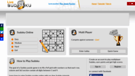 What Livesudoku.com website looked like in 2021 (3 years ago)