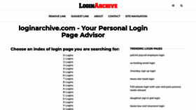 What Loginarchive.com website looked like in 2021 (3 years ago)