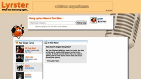 What Lyrster.com website looked like in 2021 (3 years ago)