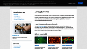 What Livingreviews.org website looked like in 2021 (2 years ago)